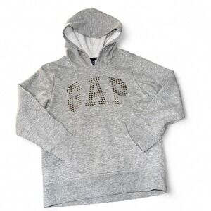 GAP‎ KIDS GRAY HOODIE SILVER STUDS GIRLS 4-6